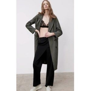 ZARA NWT WOMEN WOOL BLEND OVERSIZED LONG COAT